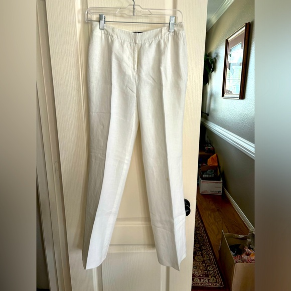 INC‎ size 2 P. 100% linen white fully lined trousers. Please read description. - Picture 1 of 8